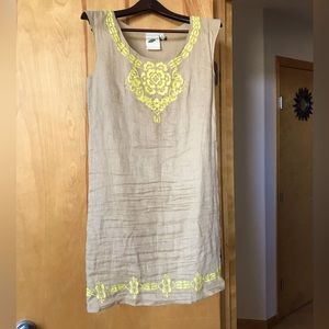 100% Linen Nurture Brand Boho dress with East Indian vibe.